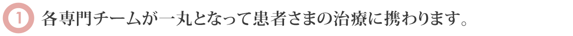 各専門チームが一丸となって患者さまの治療に携わります。